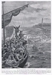 Ein Angriff der Dänen auf Irland um 795 n. Chr., 1920er Jahre